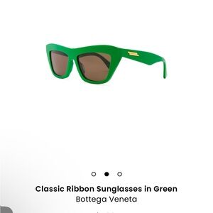 Bottega Veneta Green Cat-Eye Sunglasses